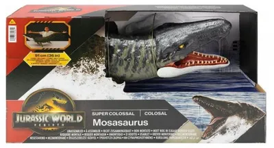 Image de Dinosaure mosasaure super colossal 91 cm - jurassic world - mattel - jgb51 - figurine