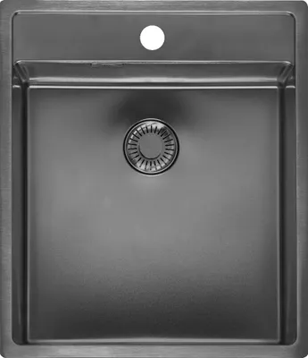 Produktbild von REGINOX R41376 Spüle NEW YORK 40X40 Gun Metal II mit Hahnlochbank ab Schrankbreite 50 cm / Flächenbündig / Flacheinbau
