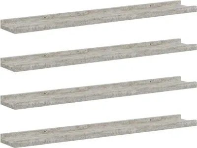 Produktbild von vidaXL Wandregale 4 Stk. Betongrau 80x9x3 cm