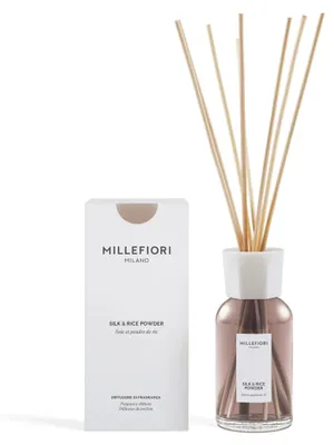Immagine prodotto di Diffusore per ambienti Millefiori Milano, fragranza Silk & Rice, con bastoncini (77DDSR)