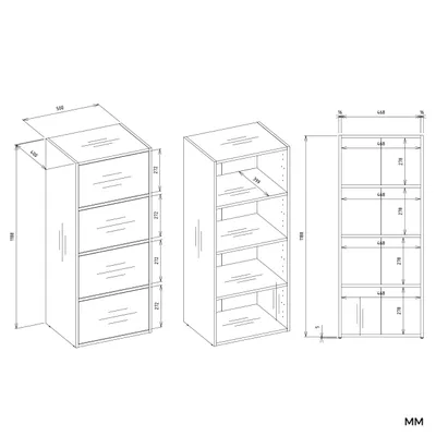 Image de Commode étroite à portes ATALLA - cachemire