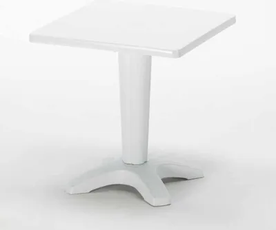 Image de Grand Soleil Zavor carré table polypropylène extérieur bar 70x70 - Blanc