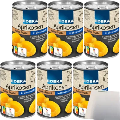 Produktbild von Edeka Aprikosen halbe Frucht in Traubensüße 6er Pack (6x425ml Dose) + usy Block