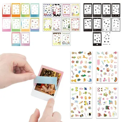 Fotoecken-Sticker 30 Stück, bunte Rahmen für Instax Mini