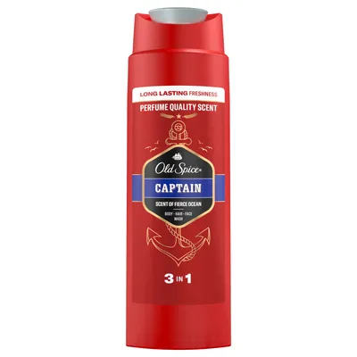 Produktbild von 3 x Old Spice Captain 3 in1 Duschgel & Shampoo Body Hair Face for men je 250 ml