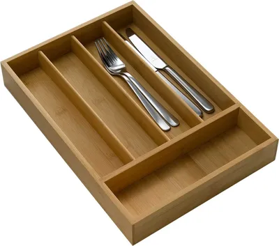 Produktbild von Besteckkasten - Bambus - 25 x 36 cm - mit 5 Fächern