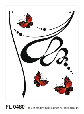 Produktbild von Sanders & Sanders Wandtattoo Schmetterlinge Schwarz und Orange 65 x 85 cm