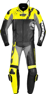 Image de Combinaison cuir moto 2 pièces Spidi DP-Progressive Touring, noir/jaune, 54