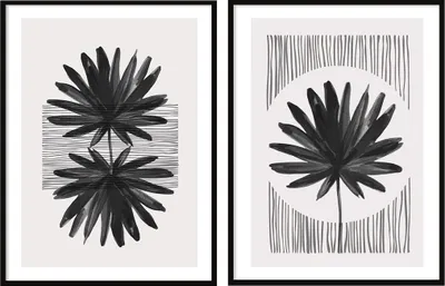 Immagine prodotto di BILDPOSTER IN QUADRO 53x73cm dittico di 2 dipinti Boho Leaves P2064