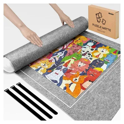 Produktbild von Puzzlematte - Puzzle Matte Roll für 500/1000/1500 Teile, Praktisches Zubehör zur Aufbewahrung und zum Transport von Puzzles (Grau)