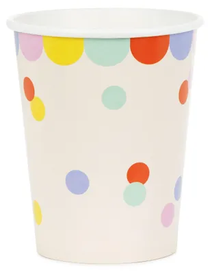 Produktbild von 6 Papp-Becher Konfetti Punkte Kindergeburtstag Zirkus Karneval Fasching