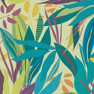 Produktbild von Profhome 782092-GU Grafik Tapete Floral matt grün türkis violett orange 5,33 m2