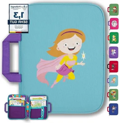 Produktbild von Buchhaltertasche für Bücher - 10 Motive - für Kinder, Tablet und Lernspielzeug - Superhelden