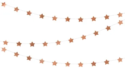 Produktbild von Rosegoldene Sternengirlande aus Pappe 3,6 m für Weihnachten - Einheitsgröße