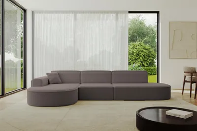 Produktbild von ALTDECOR Ecksofa in L-Form MARI-L2 - 328x171x79,5 cm Braun - Corner Sofa Bett Eckcouch Couch Wohnlandschaft Cauchsofa