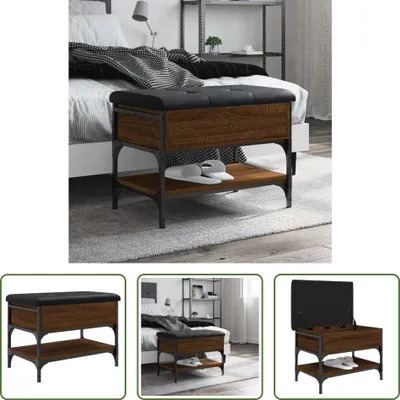 Obrázek produktu pro The Living Store Lavice na boty hnědá dubový vzhled 62x42x45 cm Materiál na bázi dřeva