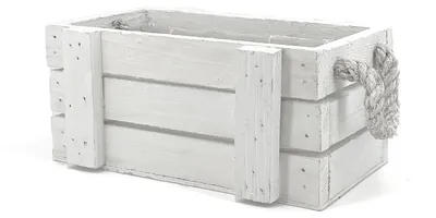 Imagen del producto de Omgoods - Maceta rectangular de madera con asas de cuerda, ideal para interiores y exteriores