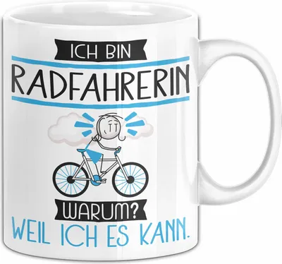 Produktbild von Radfahrerin Tasse Geschenk Ich Bin Radfahrerin Warum Weil Ich Es Kann Geschenkidee Geburtstag (Weiß)