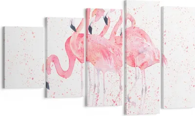Produktbild von Bild auf Leinwand - Leinwandbild - Flamingo Vogel Wasser - 100x60cm - Wand Bild - Wanddeko - Leinwanddruck - Bilder - Kunstdruck - Wanddekoration - Leinwand bilder - Wandkunst - EG100x60-3899