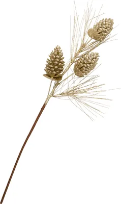 Produktbild von Tannenzapfen-Zweig Weihnachts-Tischdeko goldfarben 75 cm - Einheitsgröße