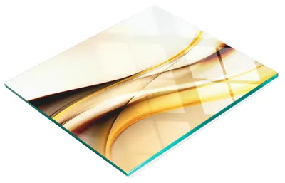 Immagine prodotto di Tagliere decorativo in vetro temperato, con motivo astratto a onde, dimensioni 60 x 52 cm