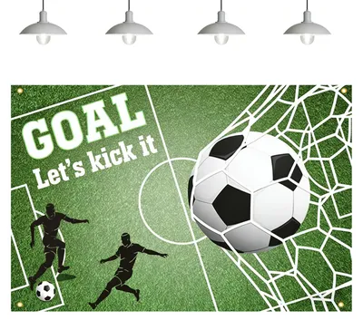 Fußballbanner 180 x 110 cm, Polyester, Grün, für Partys und WM-Feiern