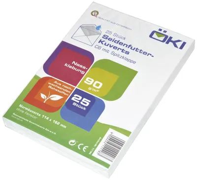 Obrázek produktu pro mayer-network 211500 Obálka DIN C6, bílá, š.SF, mokré lepidlo, bez okénka, 80 g/m2, 25 ks(S)