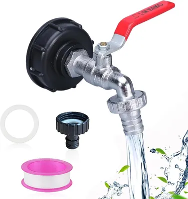 Produktbild von IBC Auslaufhahn 3/4 Zoll 1000 Liter Wassertank Zubehör IBC Tank Zubehör IBC Tote Tank Ablassadapter für Regenwassertanks Absperrhahn Wasserhahn Container Zubehör