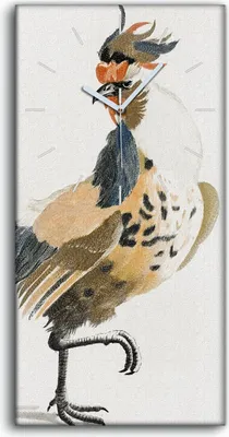 Produktbild von Leinwand Wanduhr Wandkunst Uhr Geräuschlos 30x60 Zeichnung Tier Vogel Huhn Kunst - weiße Hände