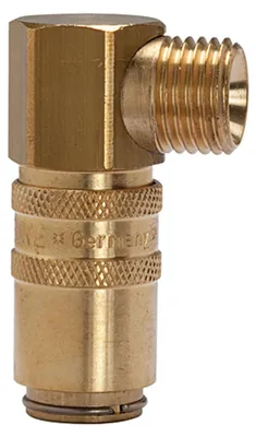 Produktbild von Riegler Temperierkupplung DN 6 mit AG, mit Absperrventil, G 1/4 90°