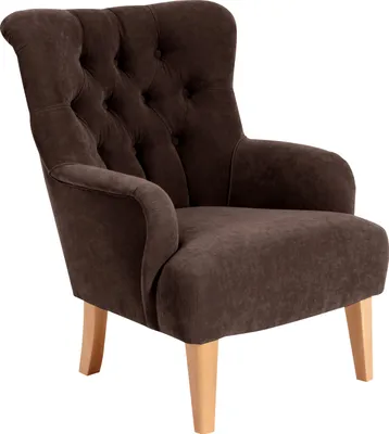 Produktbild von Max Winzer Sessel Brandon - Velourstoff braun - Maße: 71 x 82 x 97 cm