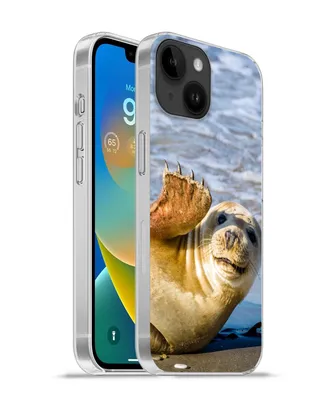 Produktbild von MuchoWow® Handyhülle Schutzhülle Hülle für Apple iPhone 14 - Softcase Robbe - Lustig - Schaukel - Kinder - Jungen - Mädchen - Kind Silikon Softcase Handy Hülle - Mobiltelefonhülle