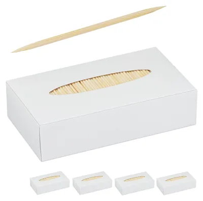 Productafbeelding van Houten tandenstokers 5000 stuks, 6,5 cm lang, voor mondhygiëne, hapjes en knutselen