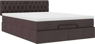 Immagine prodotto di Pouf Letto con Materasso Marrone Scuro 140x190 cm in Tessuto
