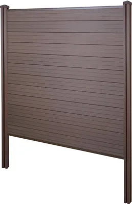 Obrázek produktu pro WPC zástěna Sarthe, větrný plot, WPC sloupky k zabetonování  základní prvek, 195 cm hnědá barva