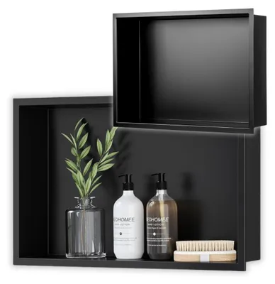 Immagine prodotto di Mensola da incasso 45x30x10 cm nera opaca per bagno