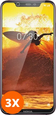 Produktbild von Mobigear 9.98 Nokia 8.1 Panzerglas Gehärtetes Glas Displayschutz - Hüllenfreundlich (3er Pack)