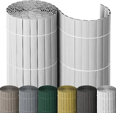 Produktbild von NOOR PVC Sichtschutzmatte - wetterfester Sichtschutzzaun für Balkon, Terrasse und Garten - 90x300 cm - Weiß - stabile Balkonverkleidung