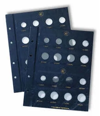 Image de VISTA Feuilles supplémentaires vierges pour VISTA Classic Euroalbum pour séries de pièces de monnaie courantes