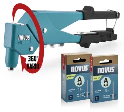 Immagine prodotto di NOVUS TOOLS: Pinza per ribadelle N-25 Vario, set con 100 ribadelle