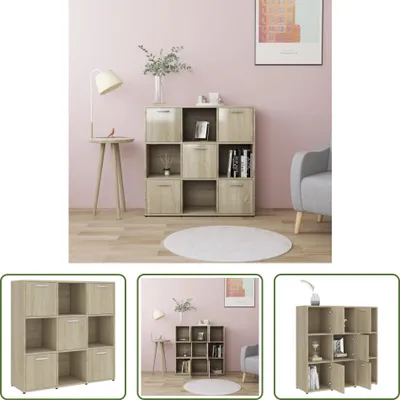 Produktbild von The Living Store Bücherregal Sonoma-Eiche 90x30x90 cm Holzwerkstoff