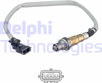 Produktbild von DELPHI Lambdasonde für RENAULT TWINGO II (CN0) Beheizt 492mm ES21331-12B1