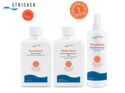 Produktbild von Wasserbett Pflegeset - Aquashock - Waterclean Konditionierer - Vinylclean