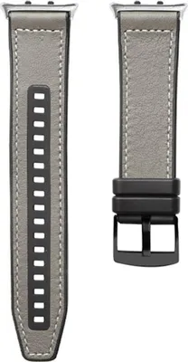 Obrázek produktu pro Náhradní řemínek pro chytré hodinky Honor Watch 5 – prémiová kůže a silikon, šedý