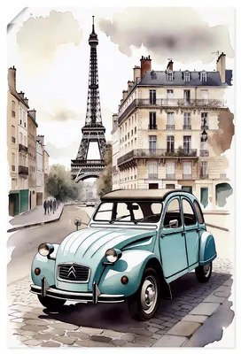 Produktbild von ARTland Poster 2CV - die bekannte Ente Größe: 20x30 cm