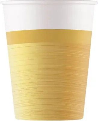 Obrázek produktu pro ZLATÝ narozeninový papírový kelímek 200ml 8ks.