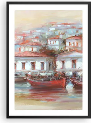 Produktbild von Gerahmtes Poster - Schwarzer Rahmen - Bild Segelboot Hafen - 50x70 cm - Wand Bild - Wanddeko - Wandbilder - Kunstposter - Wandposter - Bilderrahmen - Bilder - Kunstdruck - P2BPA50x70-4937
