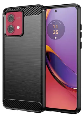 Produktbild von Techsuit Carbon Silicone Back Cover Hülle für Motorola Moto G84 - Schwarz