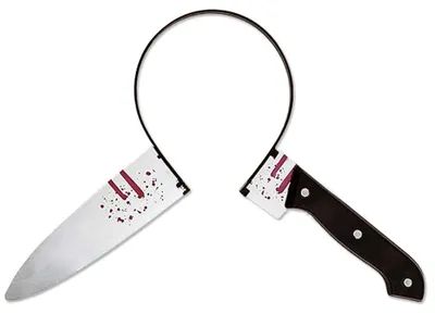 Halloween-Stirnband mit blutigem Messer, Haarreif, One Size