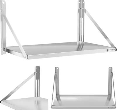 Zdjęcie produktu dla Półka Ścienna Składana Stalowa Nierdzewna 80X45Cm